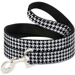 Dog Leash - Houndstooth Black/White