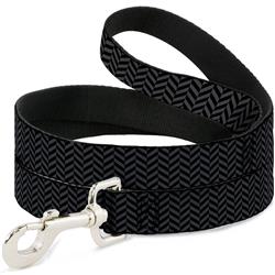 Dog Leash - Herringbone Black/Gray