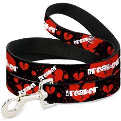 Dog Leash - Heart Breaker Black/White/Red