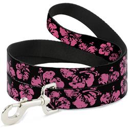 Dog Leash - Hibiscus Weathered Black/Pink