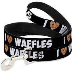Dog Leash - I Heart Waffles Text