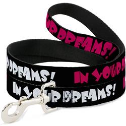 Dog Leash - IN YOUR DREAMS! Black/White/Pink