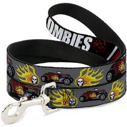 Dog Leash - I "HEART" ZOMBIES Black/White/Red Splatter
