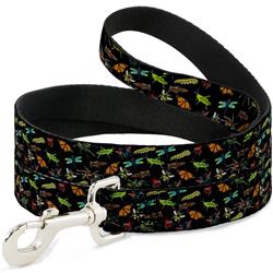 Dog Leash - Insects Scattered Black