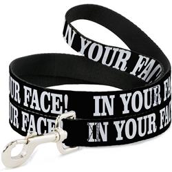 Dog Leash - IN YOUR FACE Black/White