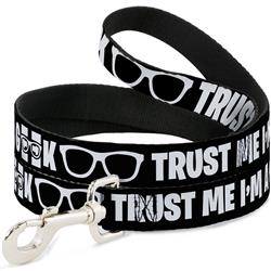Dog Leash - I'M A GEEK/Glasses Black/White