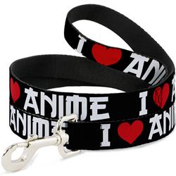 Dog Leash - I "Heart" ANIME Bold Black/White/Red