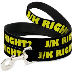 Dog Leash - J/K RIGHT? Black/Yellow