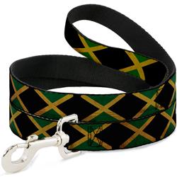 Dog Leash - Jamaica Flags Vintage Black