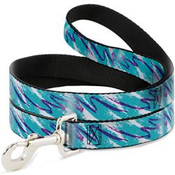 Dog Leash - Jazzy Wave Scribble White/Teal/Purple