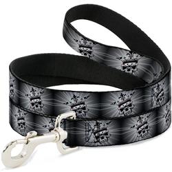 Dog Leash - King Skull Blocks/Rays Grays