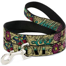Dog Leash - Love Kills Tan