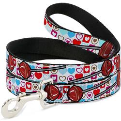 Dog Leash - Lollipop Hearts White