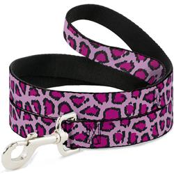 Dog Leash - Leopard CLOSE-UP Pink