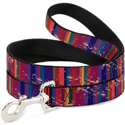 Dog Leash - Lines Weathered Reds/Purples