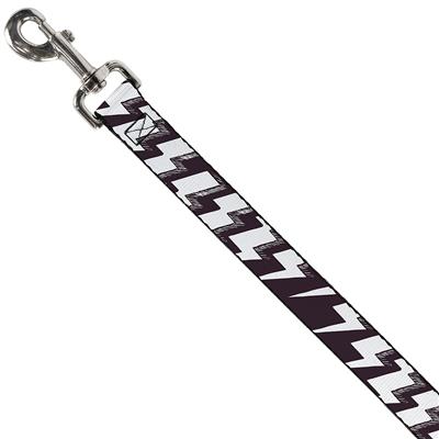 Dog Leash - Lightning Bolts Sketch Plum/White