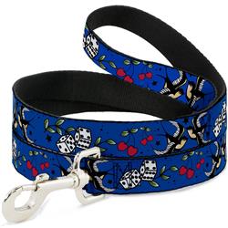 Dog Leash - Lucky CLOSE-UP Blue