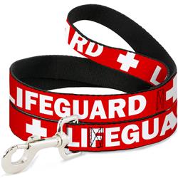 Dog Leash - LIFEGUARD/Logo Red/White