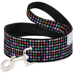 Dog Leash - Mini Polka Dots Black/Multi Color