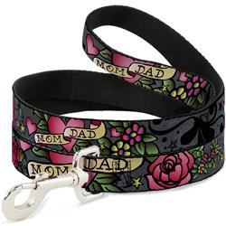 Dog Leash - Mom & Dad Gray