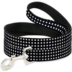 Dog Leash - Micro Polka Dots Black/White