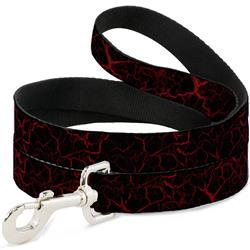 Dog Leash - Marble Black/Red