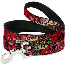 Dog Leash - Mom & Mom Red