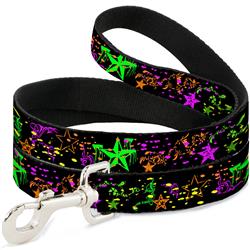 Dog Leash - Nautical Star Splatter Black/Neon