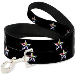 Dog Leash - Nautical Star Black/White/Multi Color