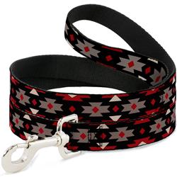 Dog Leash - Navajo Red/Black/Gray/Red