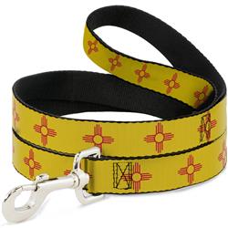 Dog Leash - New Mexico Flag Yellow/Red
