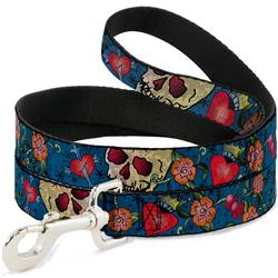 Dog Leash - Only God Can Judge Me CLOSE-UP Blue