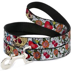 Dog Leash - Only God Can Judge Me CLOSE-UP White