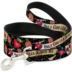 Dog Leash - Only God Can Judge Me Black