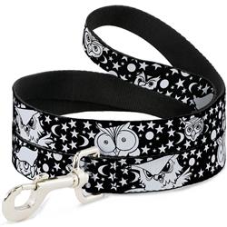 Dog Leash - Owl Expressions Black/White