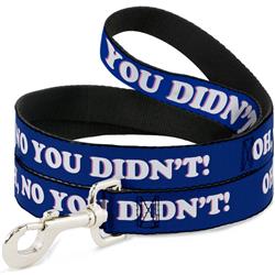 Dog Leash - OH, NO YOU DIDN'T!!! Navy/Purple/White