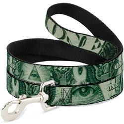 Dog Leash - One Dollar Bill Eye of Providence/Bald Eagle CLOSE-UP
