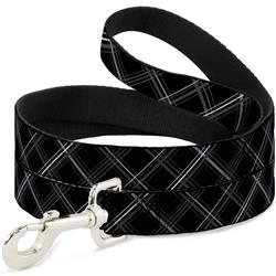 Dog Leash - Plaid X Black/Gray