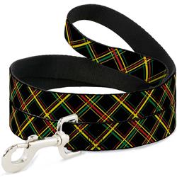 Dog Leash - Plaid X Rasta