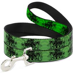 Dog Leash - Palm Trees/Rings Greens/Blacks
