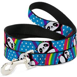 Dog Leash - Pandas & Rainbows w/Stars
