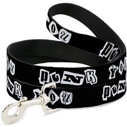 Dog Leash - Punk You Black/White