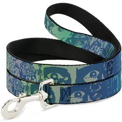 Dog Leash - Retro Monster Aqua