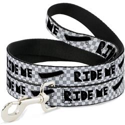 Dog Leash - RIDE ME Skateboard w/Mini Checker White/Gray/Black