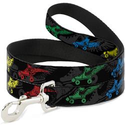 Dog Leash - Roller Skates Black/Gray/Multi Color