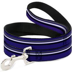 Dog Leash - Racing Stripes Purple/Gray/White/Black