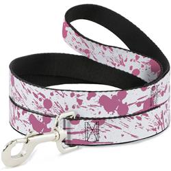 Dog Leash - Splatter White/Pink