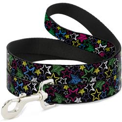 Dog Leash - Sketch Stars Black/Multi Color