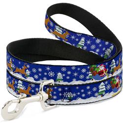 Dog Leash - Santa & Reindeers