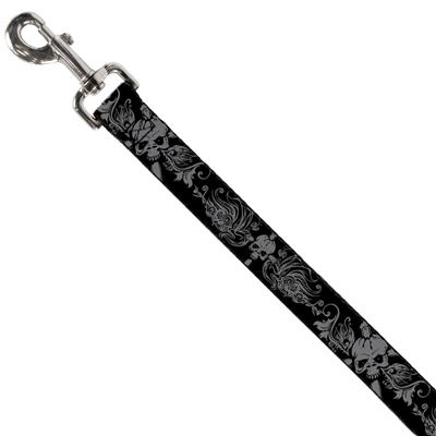 Dog Leash - Skull & Dagger w/Filigree Black/Gray